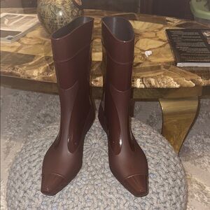Jeffrey Campbell Dark Burgundy Women's Rain Boots. NWOB